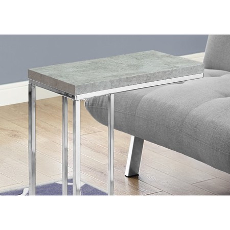 Monarch Specialties Accent Table - Grey Cement With Chrome Metal I 3372